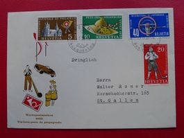 1955, Nr.320-323, Ersttagsbrief (deutsch) Kat: 75.- ILLUSTRI