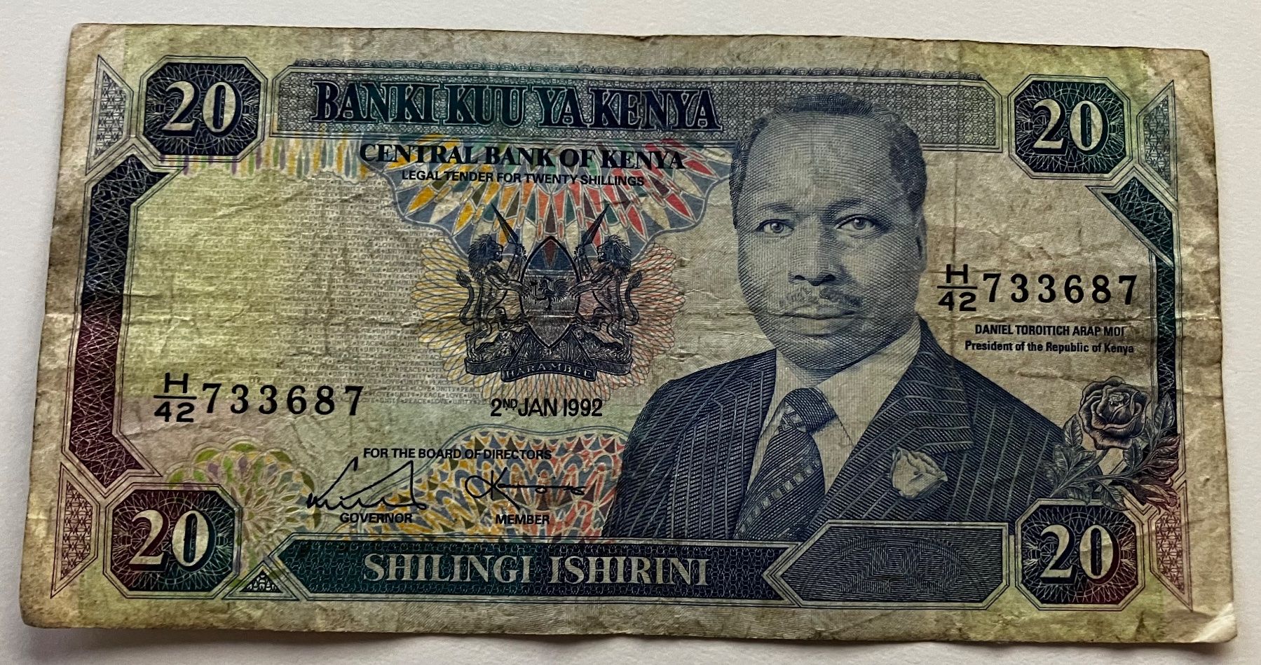 Banconote: Kenia 20 Shilingi 1992 – Usato da Algetshausen venduto da Carrhard
