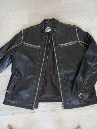 Lederjacke dunkelbraun, Shabby Chic, neuwertig, XXL