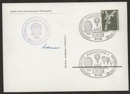 Ballon Pilot Kauer Deutschland 1976 Augsburg Luftpost