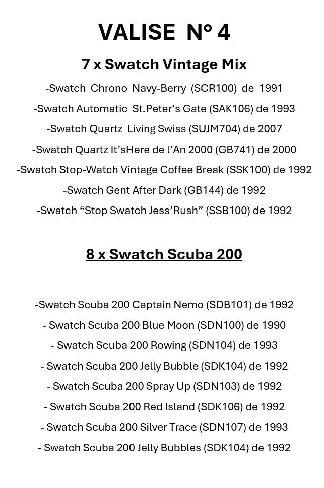 Swatch Uhren: Collection exceptionnelle de montres - 75 SWATCH collector – Neu und originalverpackt aus Bottens von Jafar55 7