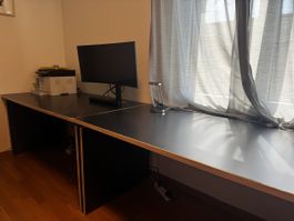2x Schreibtisch + Ecktisch schwarz modulare Bauweise L-Form