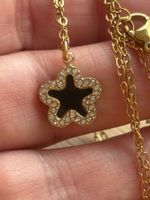 Luxus Elegante Edelsthal Kette Farbe : Gold / schwarz