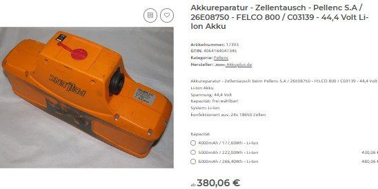Caricatori & Batterie: Pellenc Lixion Akku / batterie – Usato da Collonges venduto da arashee 5