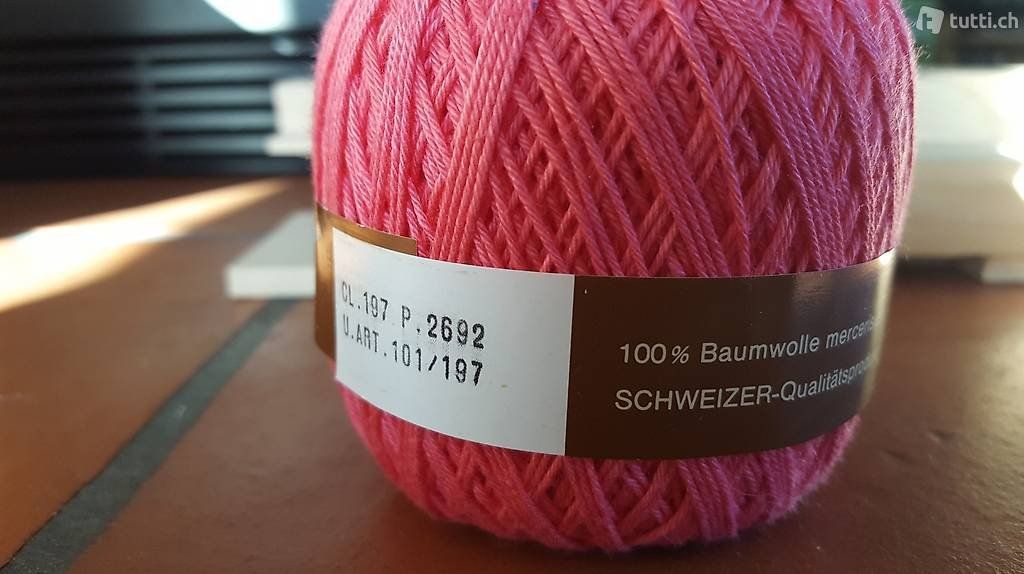 Wolle: Schulgarn pink, WEDA 100 % Baumwolle, Schweizer Qualität – Neu und originalverpackt aus Schönengrund von lia_t65g 4