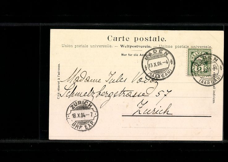 Cartoline postali: Baden, Ortsansicht vom Stein gegen Schar – Usato da Berlin venduto da bartko-reher 1