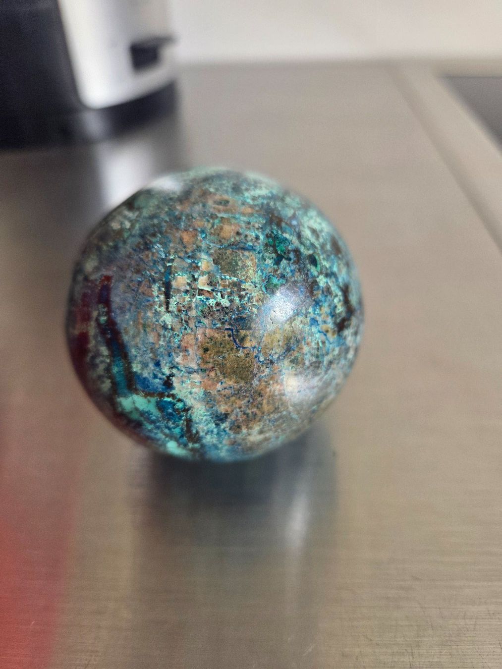 Minerali & Pietre curative: Chrysocoll Kugel 6 cm – Usato da Davos-Platz venduto da ninli 1