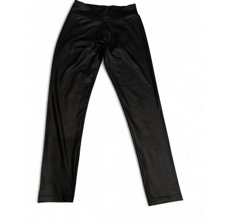 Damen Leggings in Lederoptik schwarz