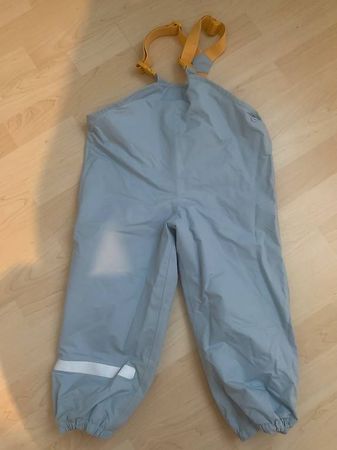 Tchibo gefütterte Regenhose mit Träger 98/104 hellblau