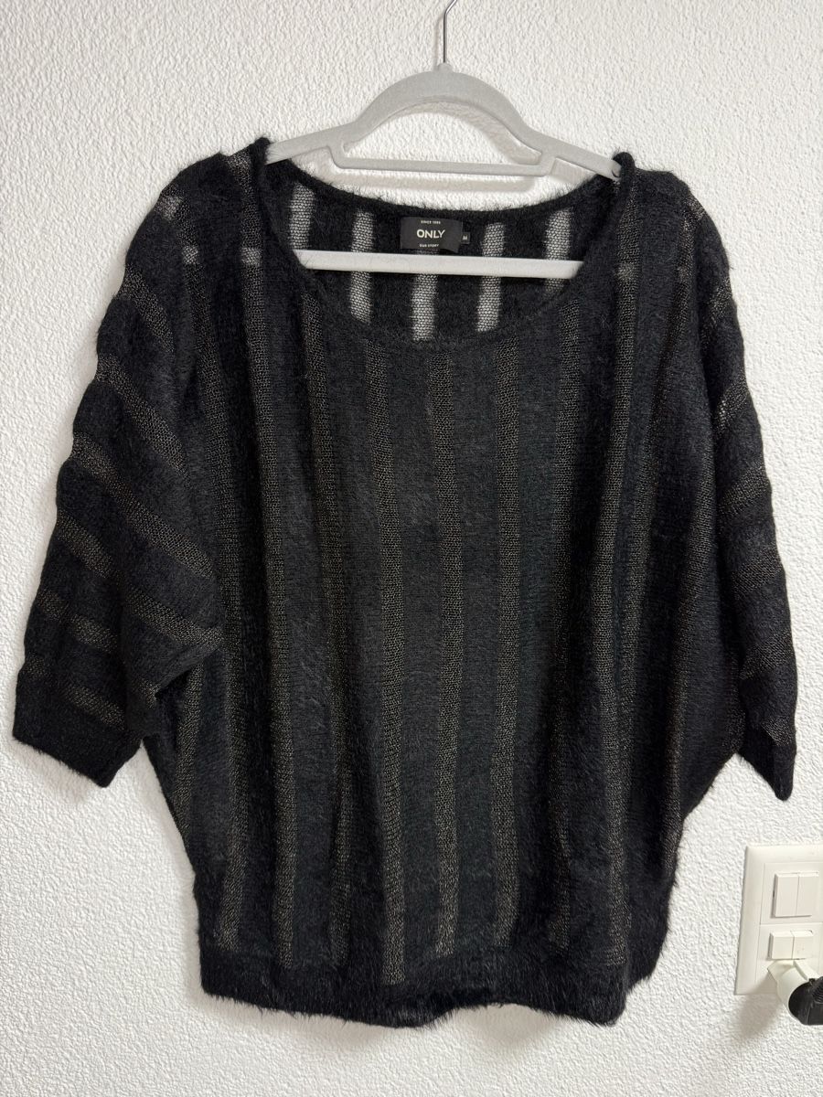 Only Maglioni & Felpe: ONLY Damen Pullover schwarz transparent, Gr. M – Usato da Wallbach venduto da ale_db7t