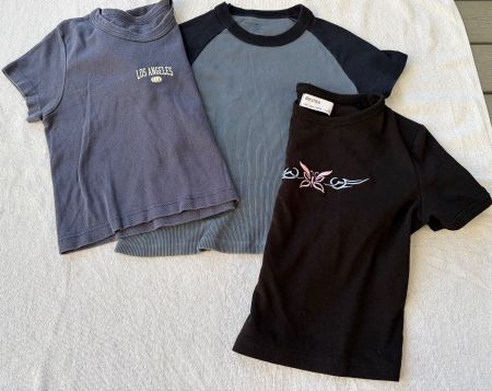 3 T-Shirts Gr S Brandy Melvin + Berska