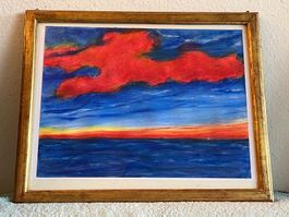 TOLL WUNDERSCHONES BILD ROTE BLAU SEELANDSCHAFT