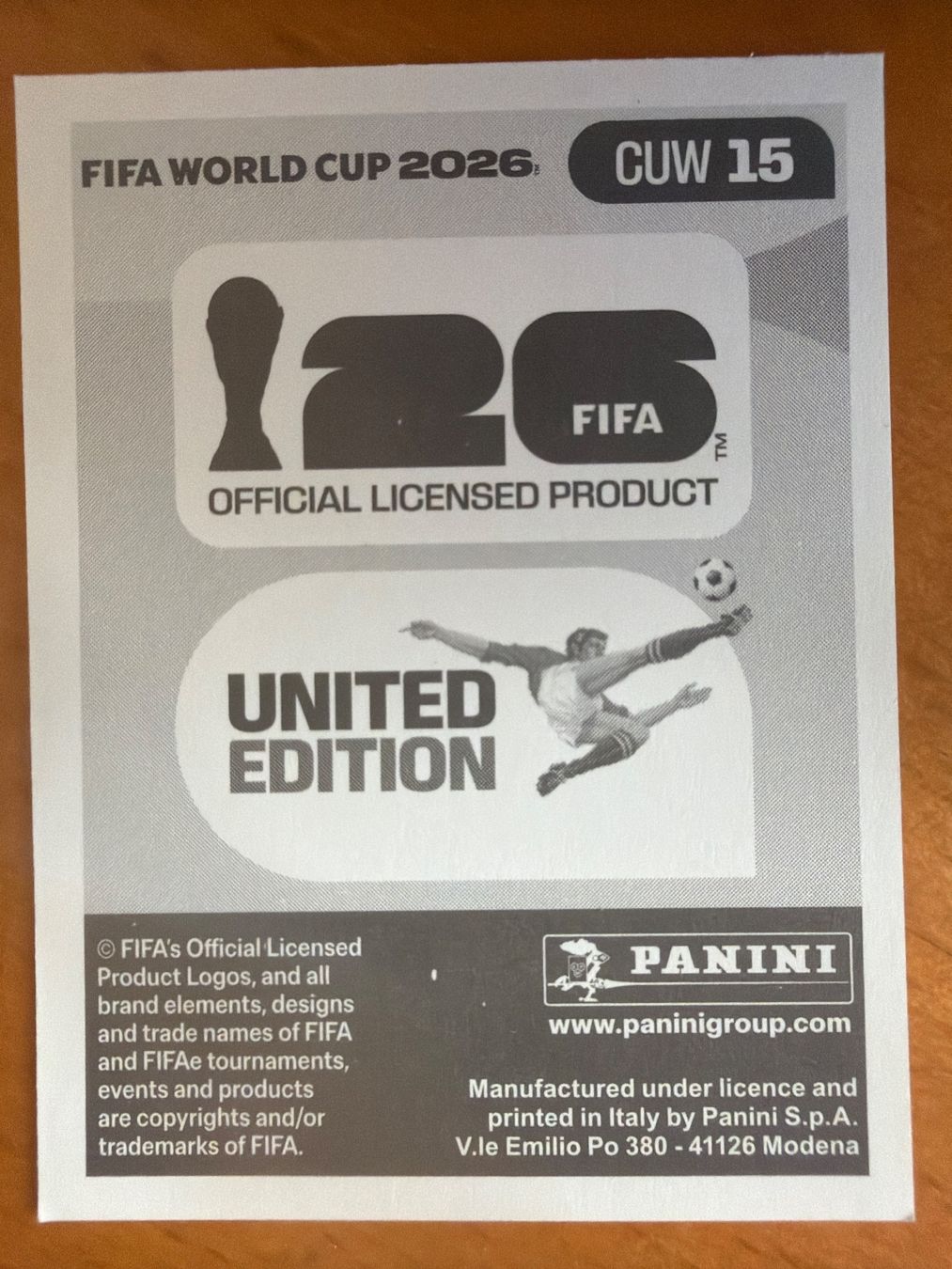 Panini Cartes à collectionner: Panini CUW15 – Neuf (Voir description) à Susten par Rechnun 1