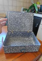 Ancien coffret artisanal fait main – décor texturé en relief