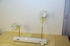 Deckenleuchte mit 2 Spot's, weiss-gold