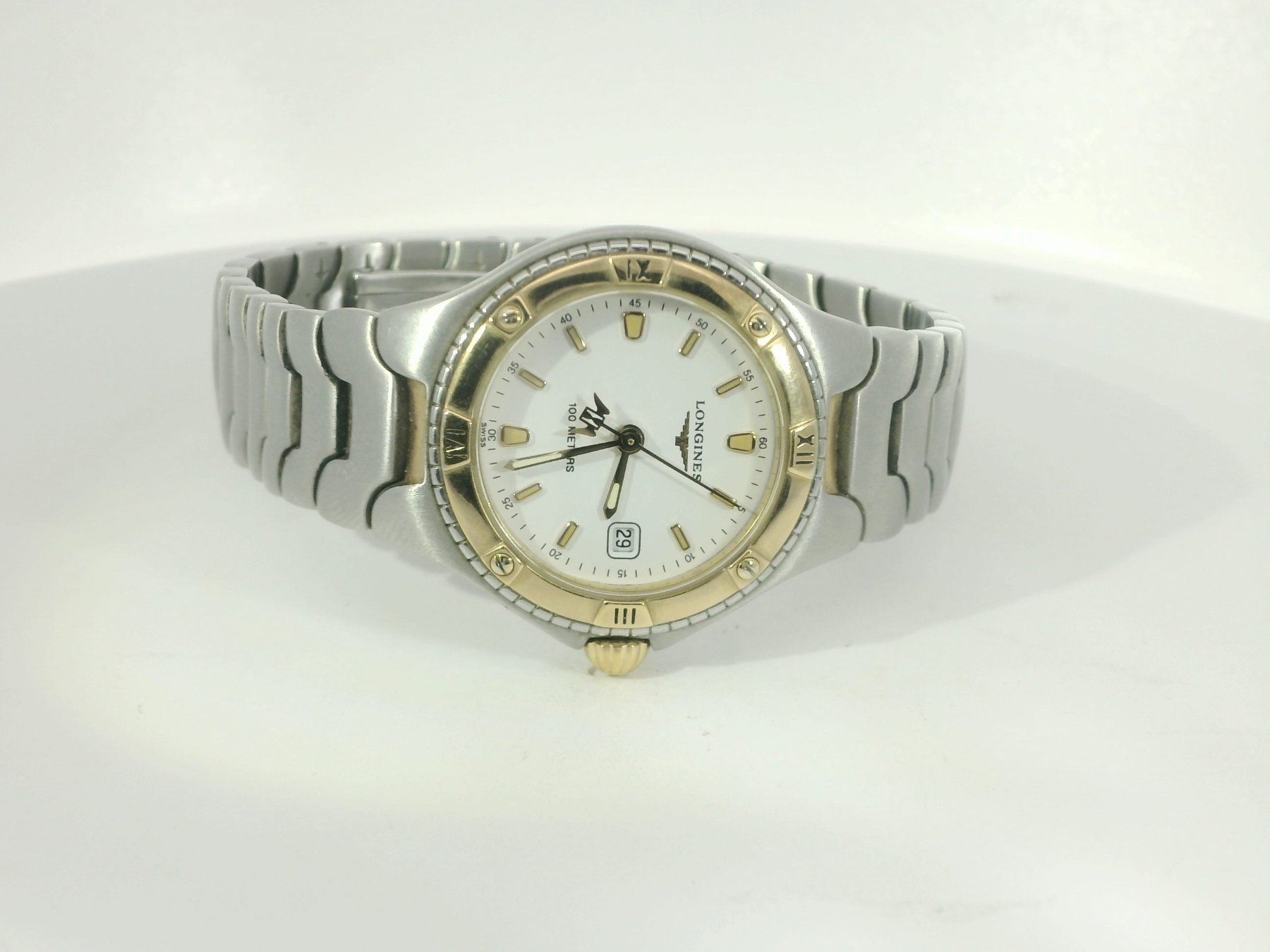 Longines Orologi: Longines Conquest Bicolor Weiss 2. Hand - L3.112.3 – Usato da Zürich venduto da Linden-Uhren