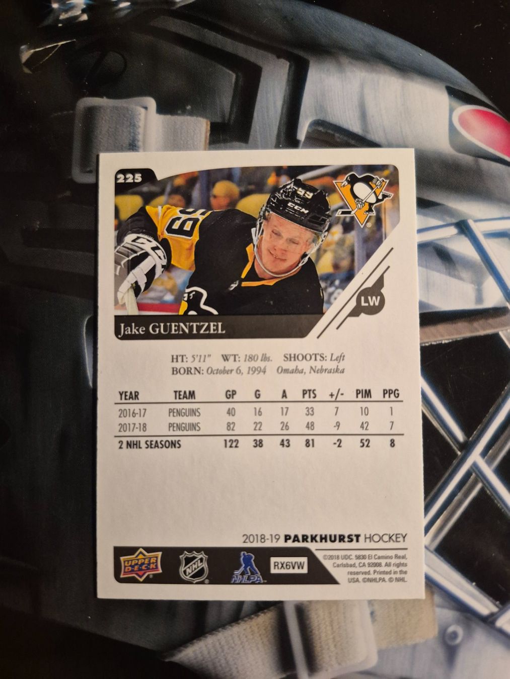 NHL Carte collezionabili: NHL Jake Guentzel Pittsburgh Penguins – Usato da Treiten venduto da Sauber73 1