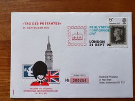 England Brief Philmpia 1970 Post Office Day numeriert (R207)