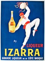 LIQUEUR IZARRA BASQUE DANSEUR 1930 - Affiche originale