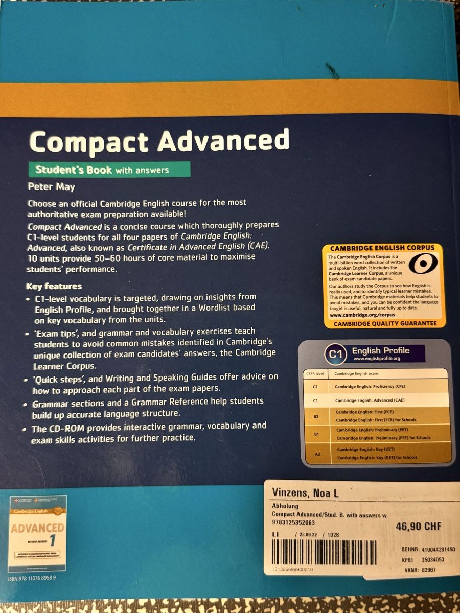 Libri: TOP; english compact advanced, inkl. CD, – Usato da sargans venduto da lnoa 1