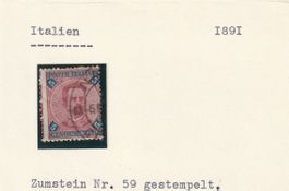 Italien-1891-Katalog Nr.59 gestempelt,top Erhaltung