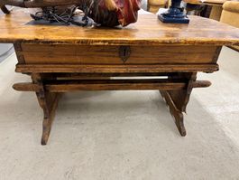 Rustic wooden table charming, vintage aesthetic
