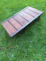 Table basse - ancienne palette de fonderie - bois et métal