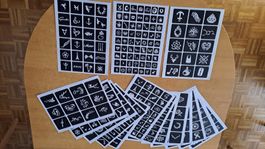 Pochoir de tatouage / 16 Feuilles - Tattoo Schablonen