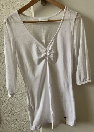 White Cotton Longsleeve Top, S