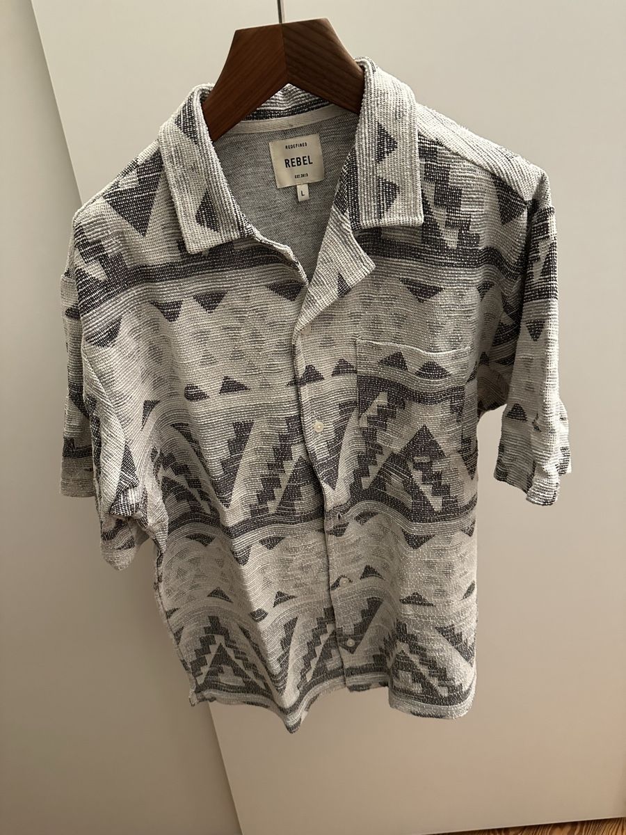 Camicie: Redefined Rebel Sommerhemd Muster grau L – Usato da Zürich venduto da jak_89nh