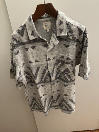 Redefined Rebel Sommerhemd Muster grau L