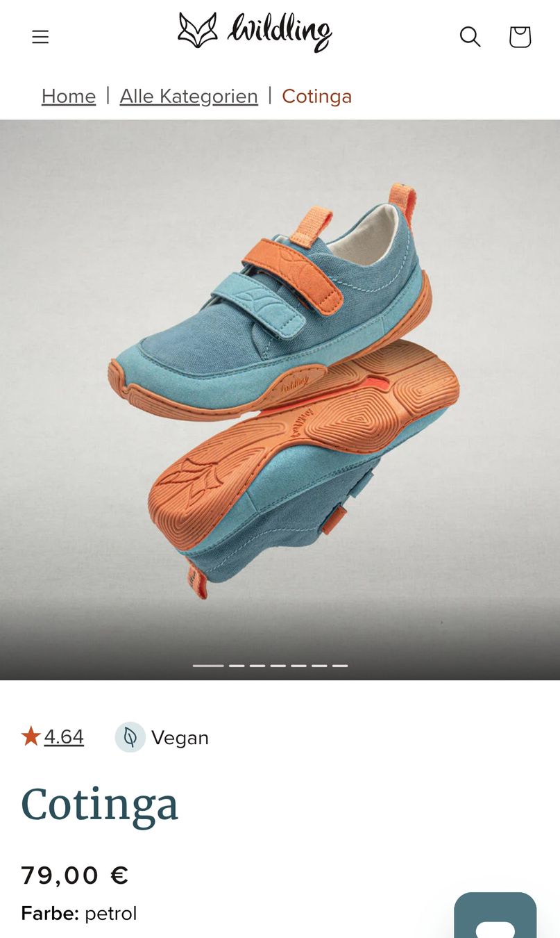 Wildling Scarpe per ragazzi: Wildlinge Barfussschuhe Gr. 34, Cottinga Petrol – Nuovo e nell'imballaggio originale da Neudorf venduto da ManuLeela