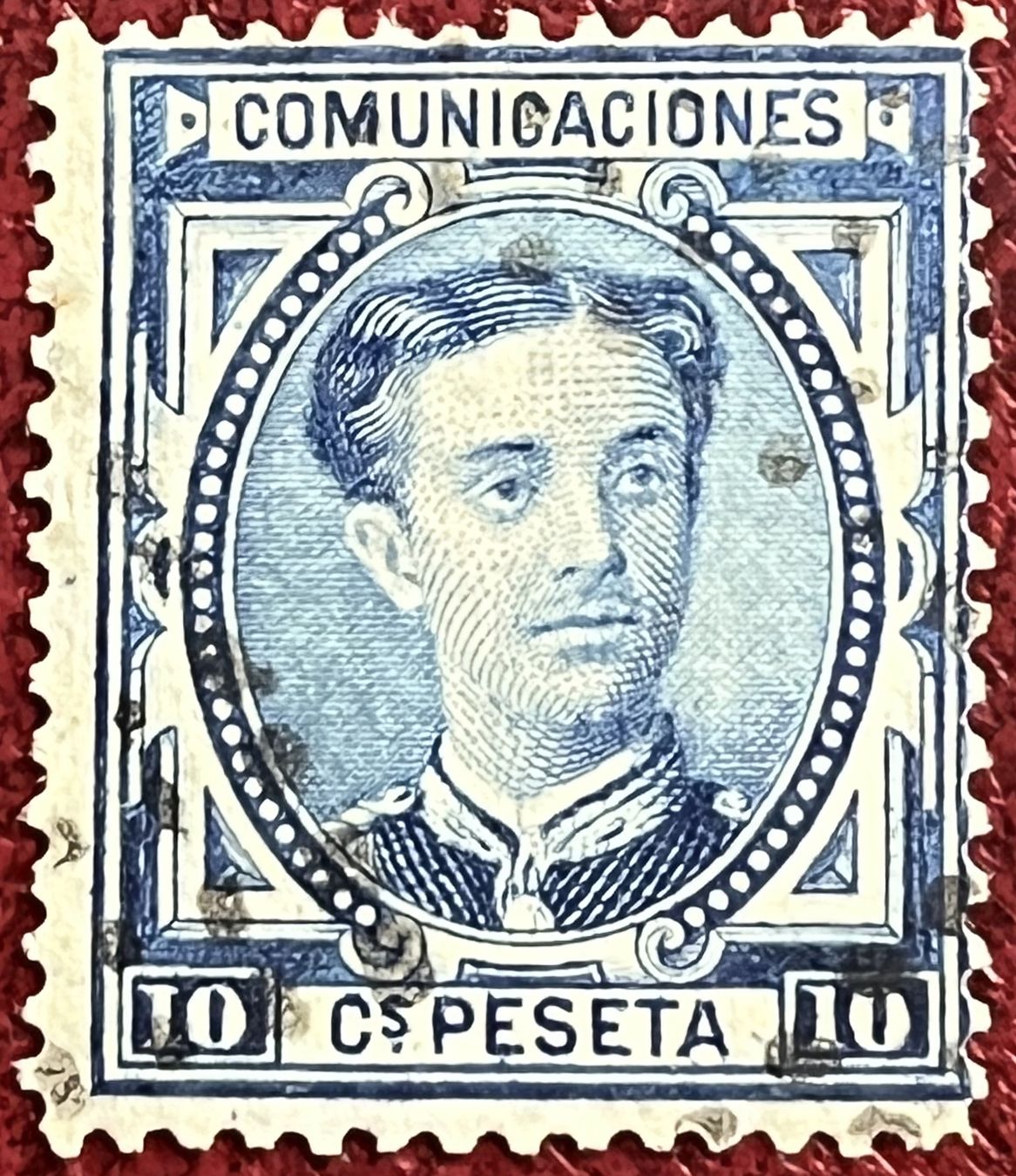 Tutti i francobolli: 1876 - Spanien Briefmarke, 10 C. Peseta – Usato da Chiasso venduto da AzenYa