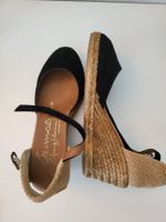 Espadrilles Damen, Gr. 39 - Schwarz, Wildleder