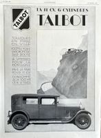 Talbot Cars -- Alte Werbung / Ancienne publicité1928