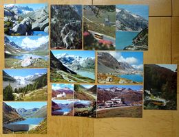 11 Historische Postkarten Bergpässe