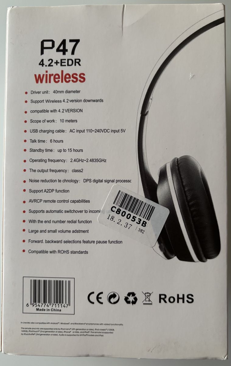 Cuffie: P47 Over Ear Wireless Bluetooth Headphones – Usato da Bülach venduto da Cspadanuda 1