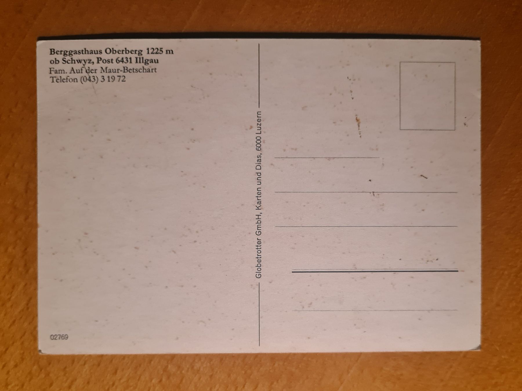 Ansichtskarten: Bergrestaurant Oberberg ob Schwyz, Illgau – Gebraucht aus Ebikon von Donar50 2