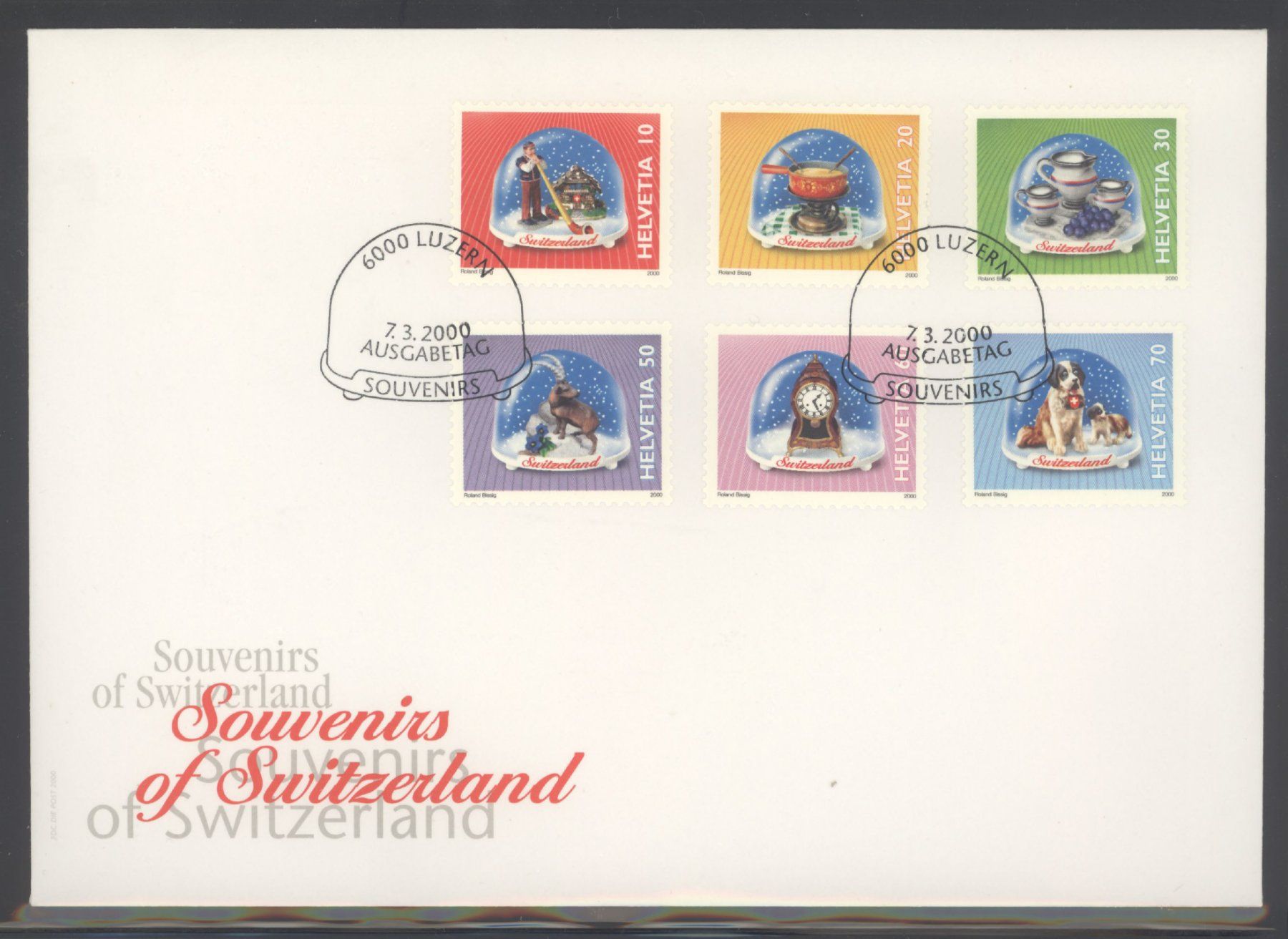 Tutti i francobolli: 2000, FDC, Dauermarken Souvenirs – Usato da Willisau venduto da Vollstempel