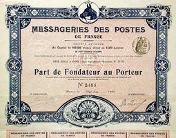 Messageries des Postes de France SA, Paris - 1899