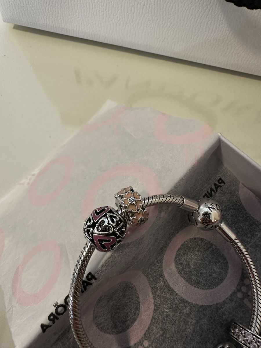 Pandora Bracciali & Braccialetti: Pandora Bracelet Silver with Charms – Nuovo e nell'imballaggio originale da Wallisellen venduto da nelli87 4
