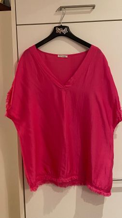 Stilvolle Viscose-Bluse m. Fransen 101 DESIDERI - Pink Gr.40