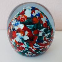 Glas Ei _ alter 948gr schwerer, bunter Paperweight