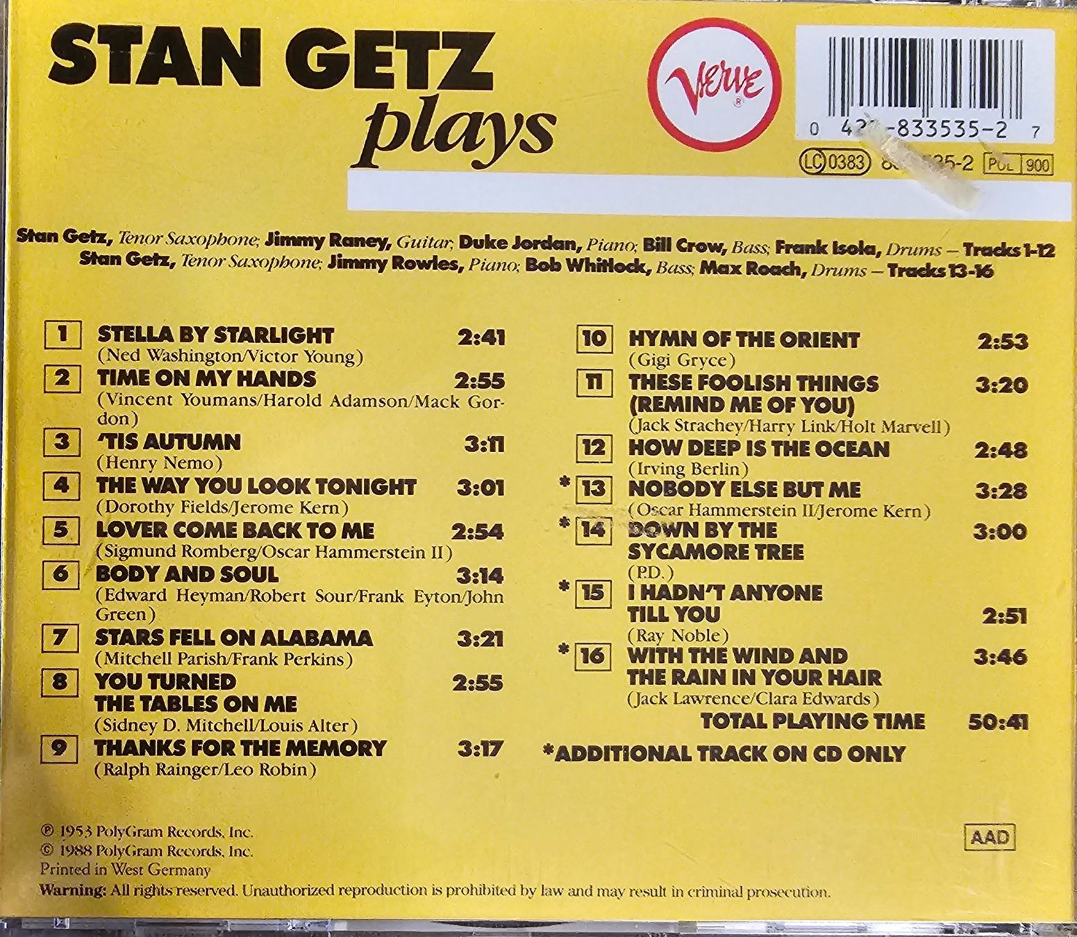 CDs: Stan Getz ‎– Stan Getz Plays – Gebraucht aus Wahlen b. Laufen von Cg10 1