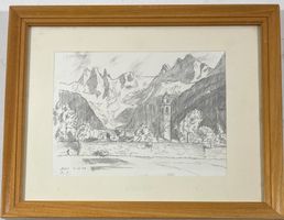 Alois Carigiet (1902-1985) Zeichnung  - Landschaft