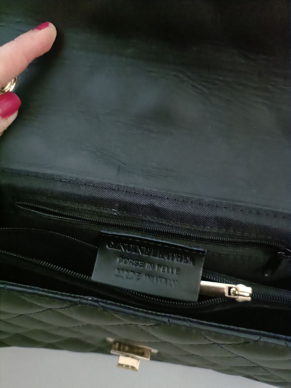Borse da donna: Elegante Stepptasche Echt Leder Schwarz – Usato da Chur venduto da ChabaNala 3