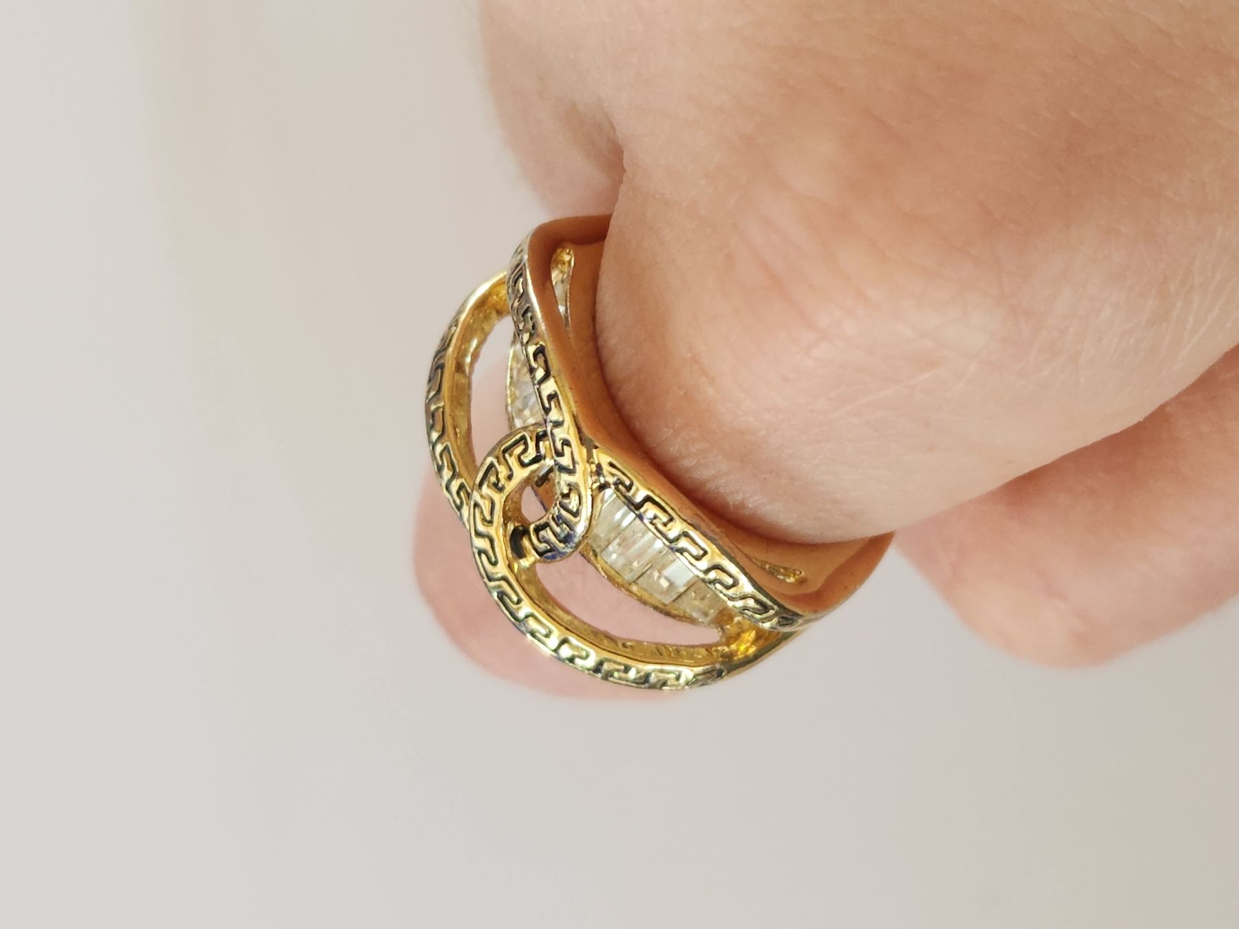 Anelli: Goldring Gr. 54-55 mit Zirkonia, Statement Ring, Vintage Loo – Usato da St. Gallen venduto da GIULESGG 5