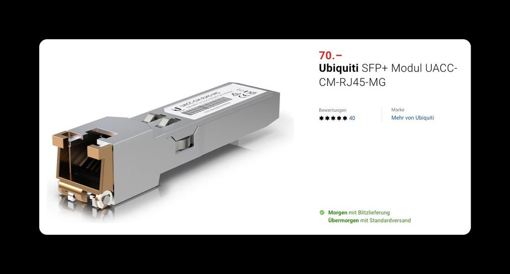 Ricetrasmettitore Axiom 10GBASE-T SFP+ Compatibile Ubiquiti UACC-CM-RJ45-MG