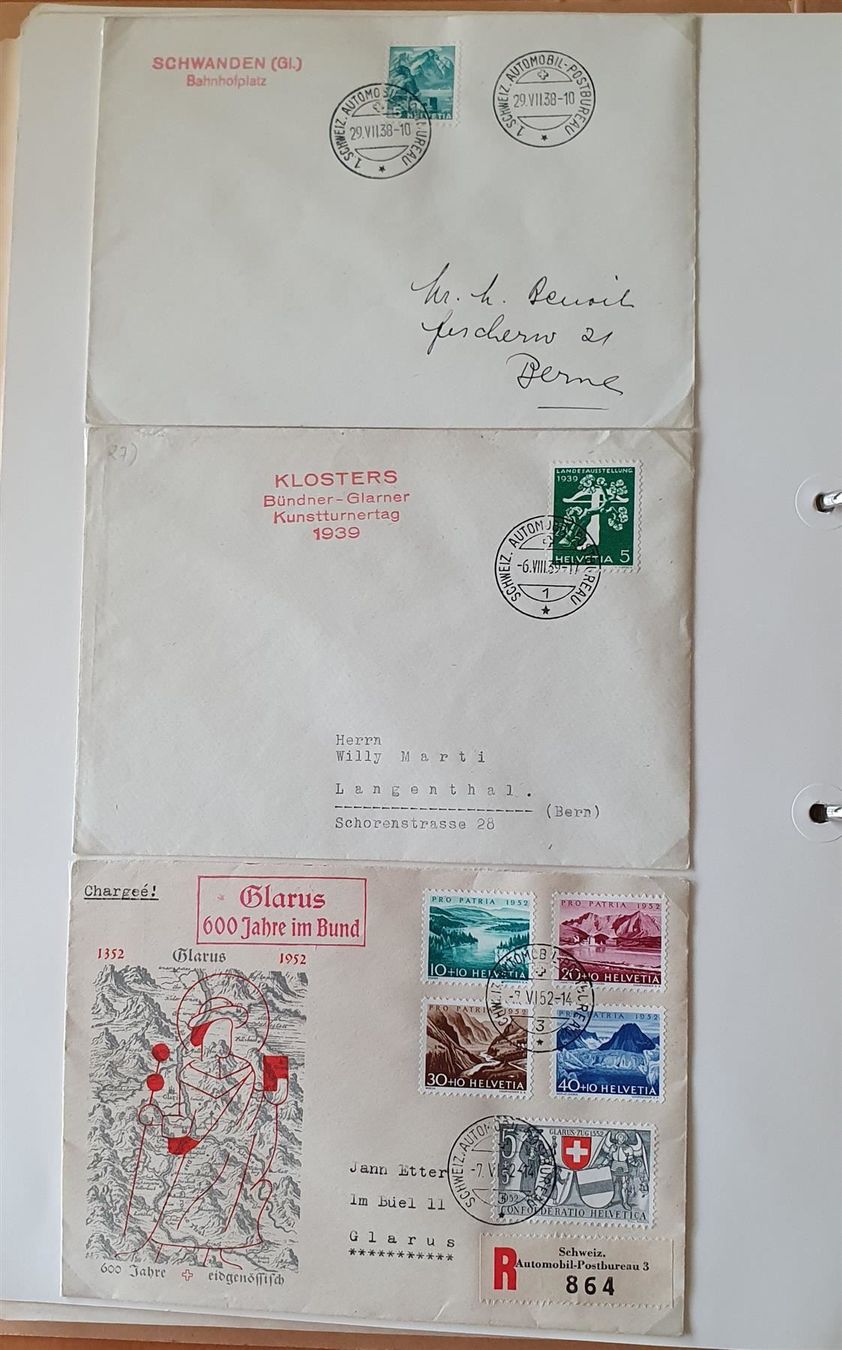 Alle Briefmarken: Sammlung Kanton Glarus im Ordner – Gebraucht aus Kreuzlingen von Rschweiz1 6