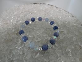 Armband Chalcedon, Tschechischer-Kristall.